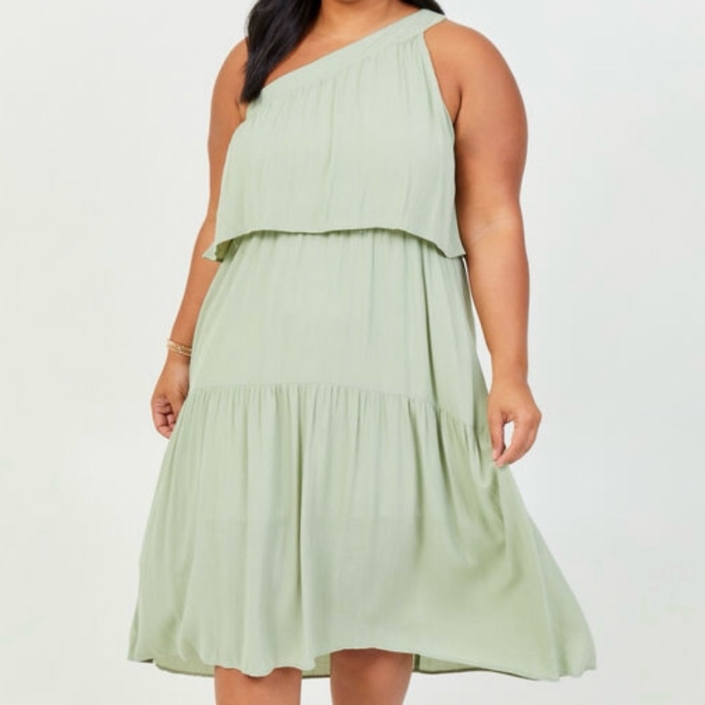 Arula One Shoulder Midi Dress Size 1X